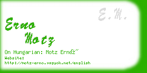 erno motz business card